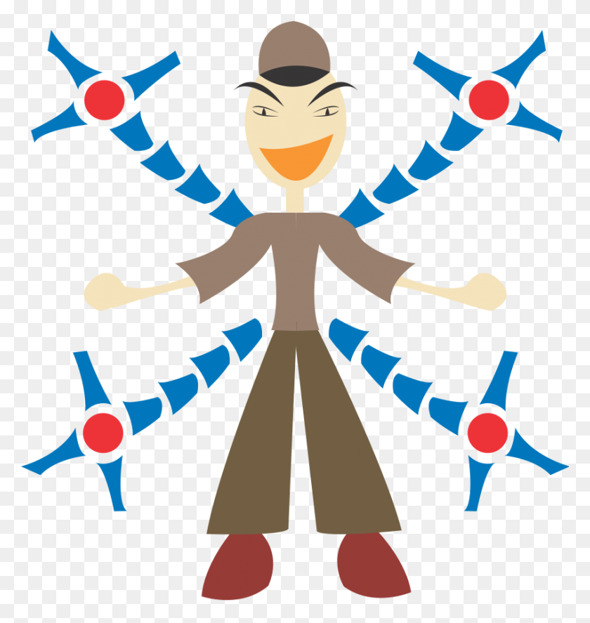 848x900 Download Man With Mechanic Arms Clipart - Mechanic PNG