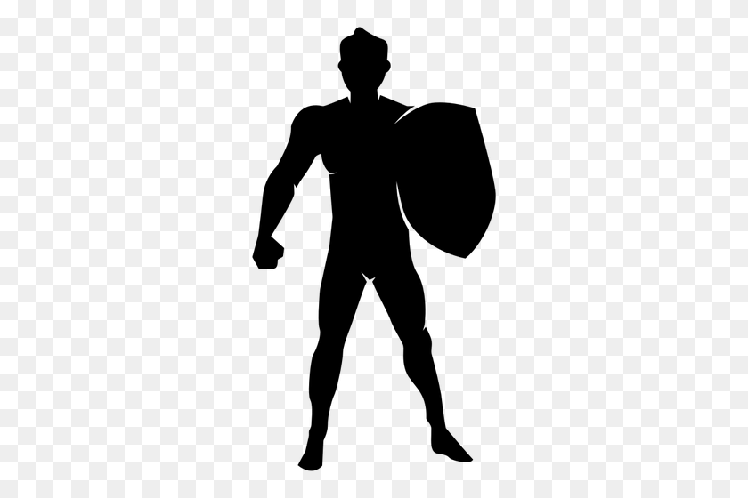 274x500 Download Man With Shield Silhouette Clipart Clip Art - Peter Pan Silhouette PNG