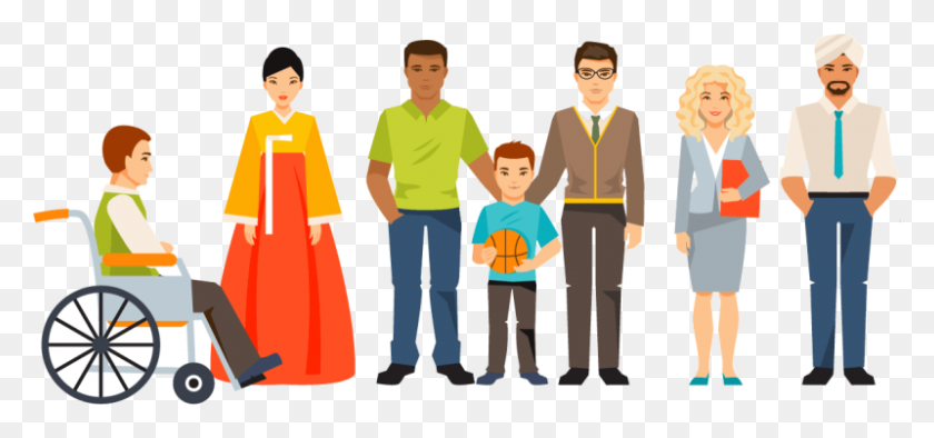 800x343 Download Multicultural People Clipart Multiculturalism Social - Society Clipart