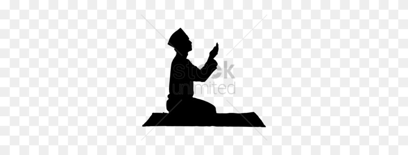 260x260 Скачать Мусульманский Молиться Векторный Клипарт Молитва Картинки Ислам - Молитва Клипарт Черно-Белый