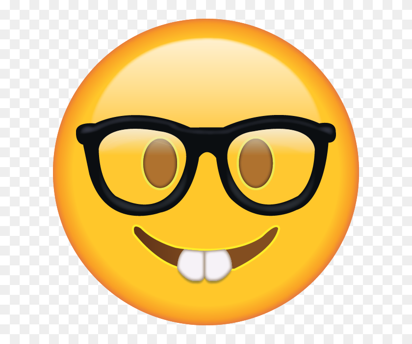 640x640 Download Nerd With Glasses Emoji School Emoji - School Emoji PNG