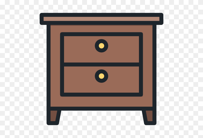 512x512 Download Night Stand Icon Clipart Bedside Tables Clip Art Table - Bed Clipart