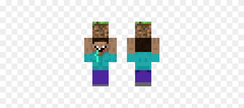 329x314 Download Noob Holding A Dirt Block Minecraft Skin For Free - Minecraft Dirt Block PNG