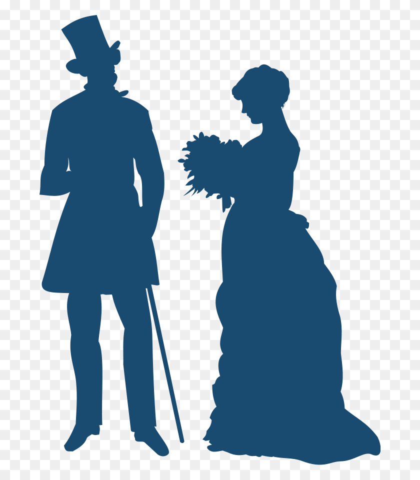 682x900 Download Old Fashioned Couple Clipart - Couple PNG