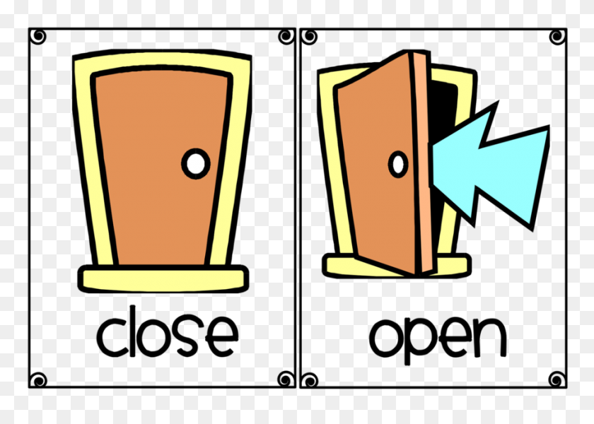 900x624 Descargar Hojas De Trabajo De Abrir Y Cerrar Para Preescolar Clipart Door - Preschool Art Clipart