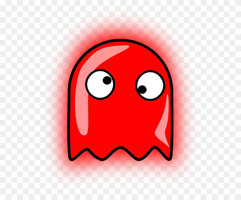 549x640 Download Pacman Ghost Clipart Pac Man Ghosts Clip Art Red, Pink - Smile Mouth Clipart