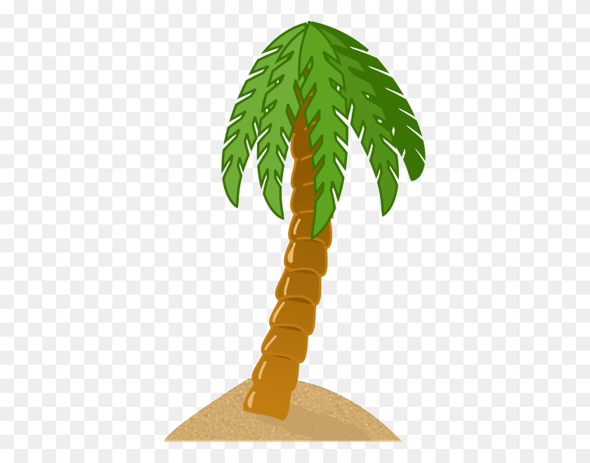 372x600 Download Palm Tree Clipart - Palm Tree Leaf PNG