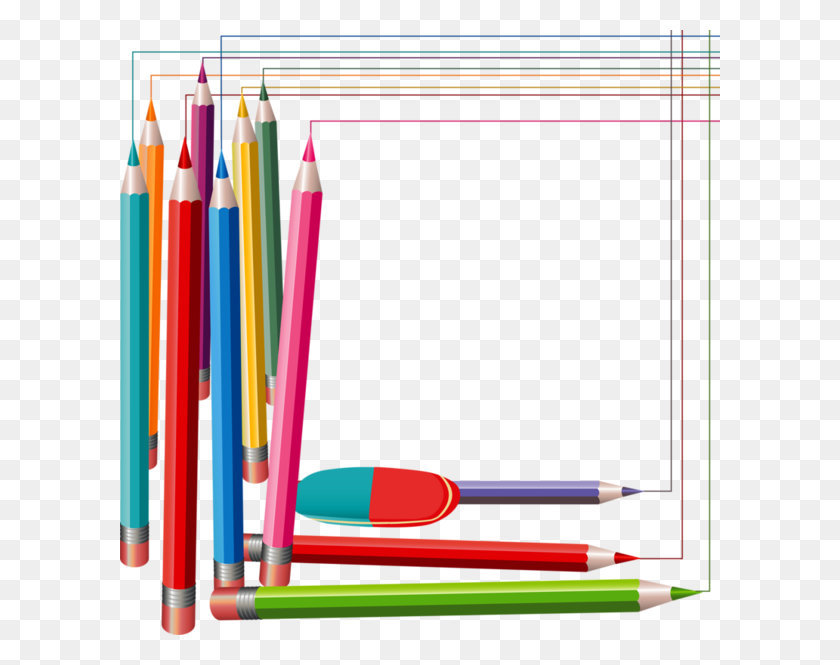 600x605 Download Pencil Frame Clipart Pencil Clip Art Pencil, Stationery - Pencil Paper Clipart