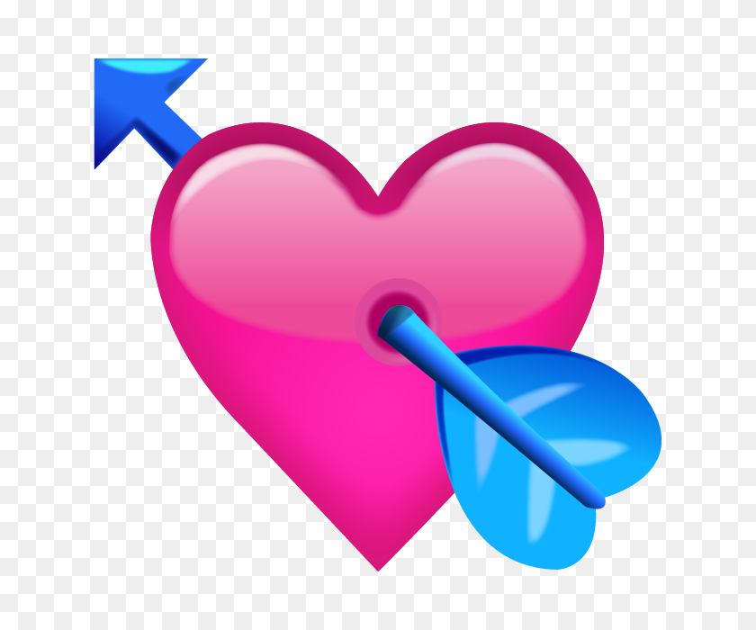 640x640 Download Pink Heart With Arrow Emoji Icon Emoji Island - Pink Arrow PNG