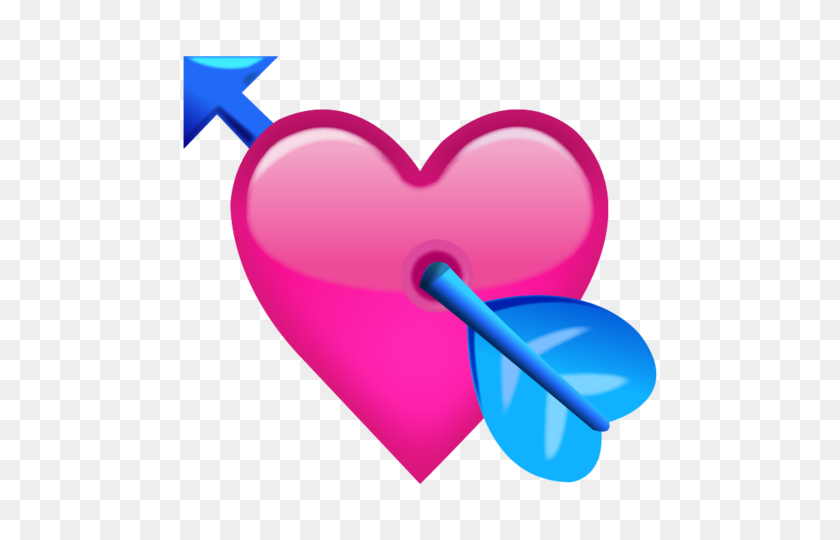 480x480 Download Pink Heart With Arrow Emoji Icon Hearts Symbols - Pink Heart Emoji PNG
