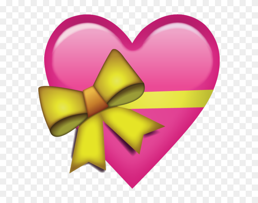 600x600 Скачать Розовое Сердце С Лентой Emoji Icon Emoji Island - Розовое Сердце Emoji Png