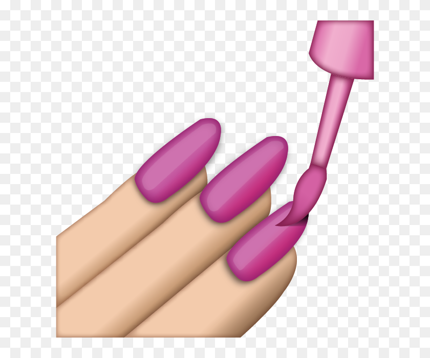 640x640 Download Pink Nail Polish Emoji Emoji Island - Nail PNG