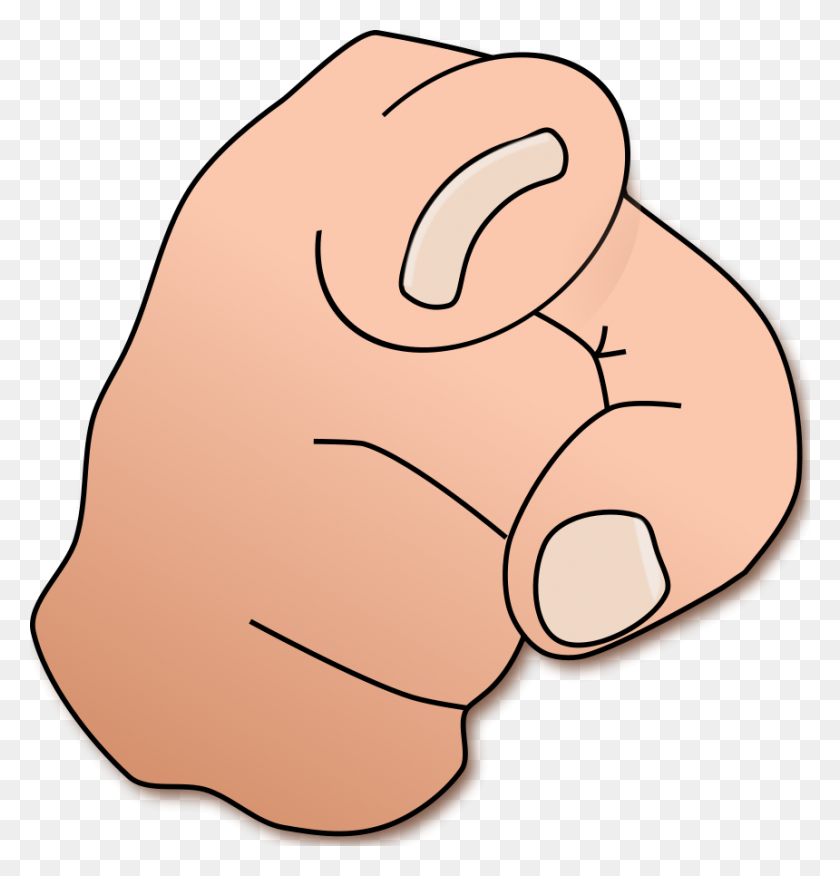 860x900 Download Pointing Finger Clipart - Hand Pointing PNG