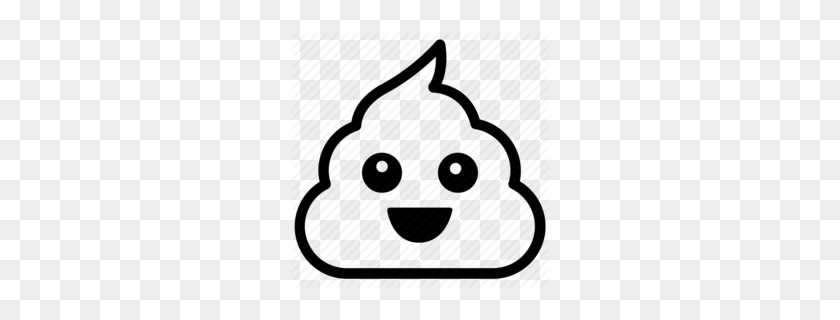 260x260 Скачать Poop Emoji Black And White Clipart Smiley Pile Of Poo - Куча Одежды Клипарт