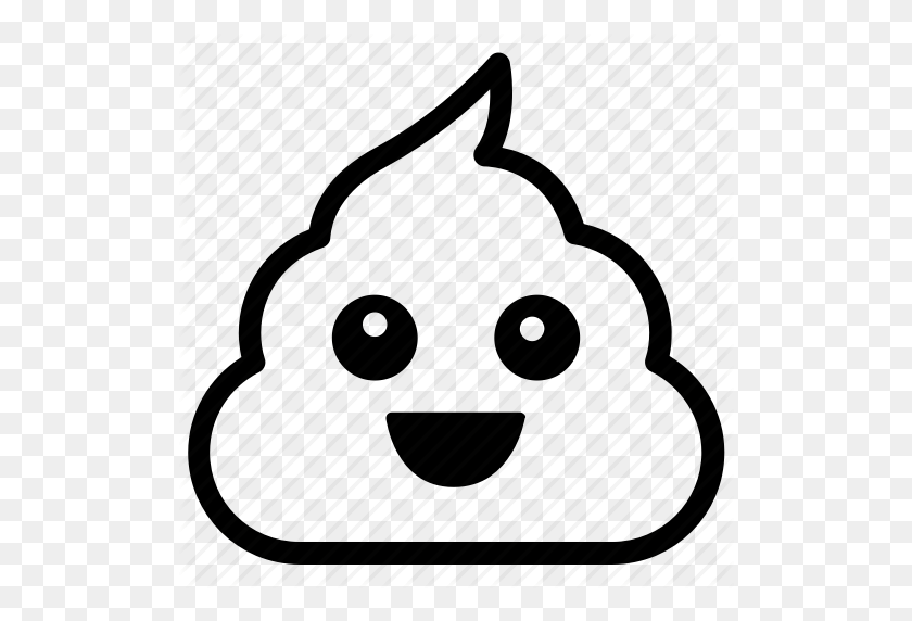 512x512 Download Poop Emoji Black And White Clipart Smiley Pile Of Poo - Smiley Clipart Black And White