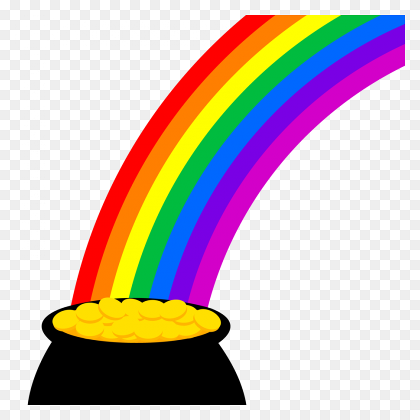 900x900 Download Pot Of Gold Clipart Gold Clip Art Rainbow Clipart Free - Rainbow Clipart Image