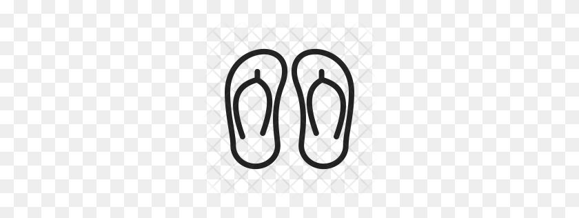 256x256 Download Premium Slippers Icon Png - Flip Flop Clipart Blanco Y Negro