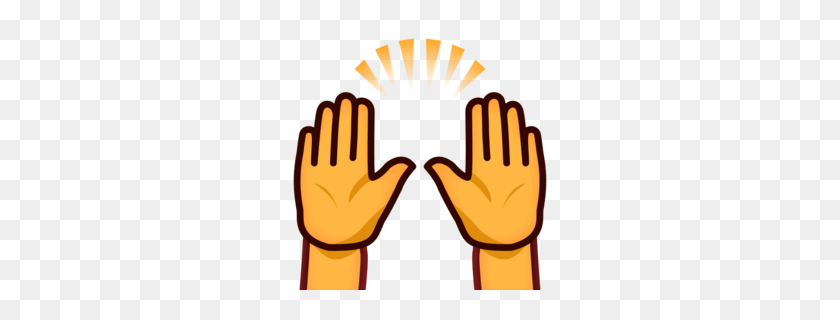 260x260 Download Raised Hands Clipart Thumb Emoji Clip Art Emoji, Hand - Praying Hands Clipart