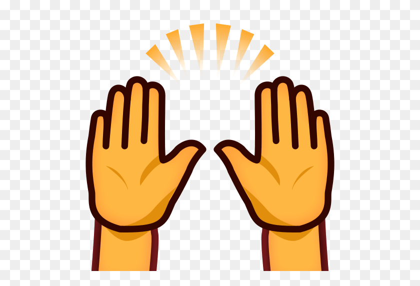 512x512 Download Raised Hands Clipart Thumb Emoji Clip Art Emoji, Hand - Raising Your Hand Clipart