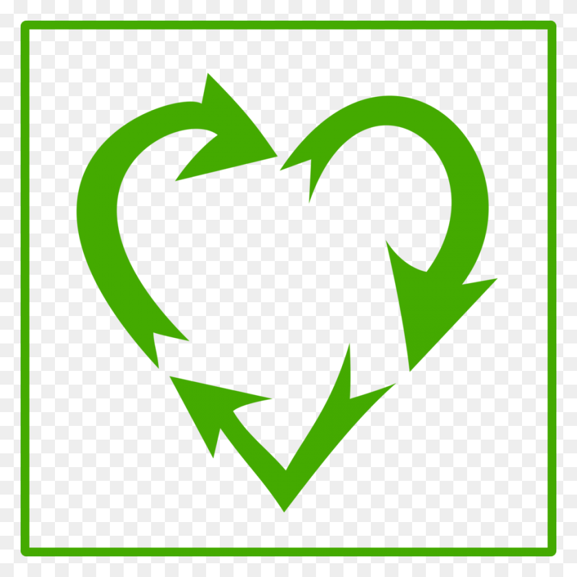 900x900 Скачать Логотип Recycle Heart Logo Зеленый Логотип С Символом Переработки - Recycle Clipart Free