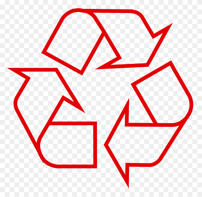 1200x1171 Download Recycling Symbol - Red PNG