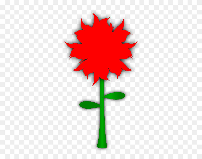 348x600 Download Red Flower With Stem Clipart - Flower Stem PNG