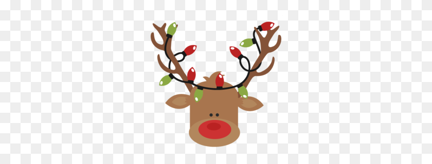260x260 Download Reindeer With Christmas Lights Clipart Reindeer Rudolph - Rudolph Head Clip Art