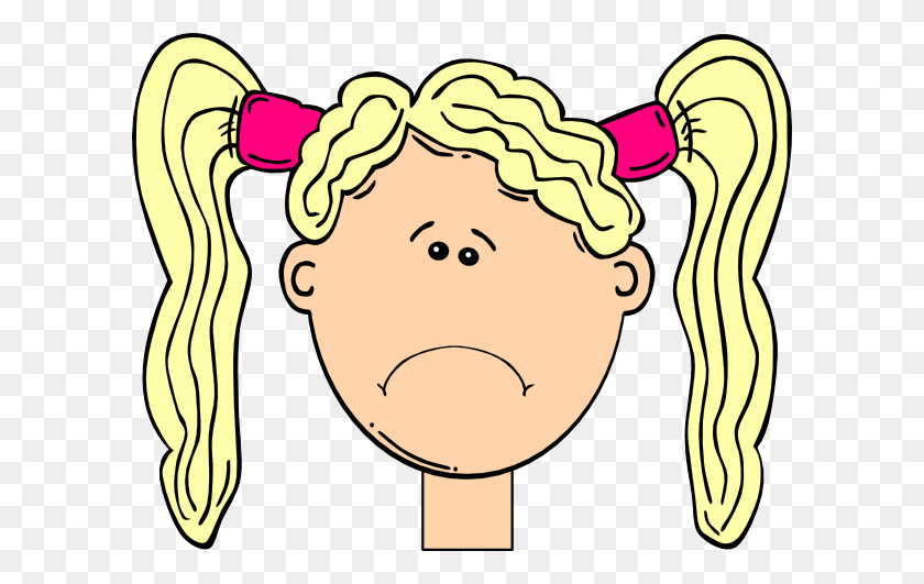600x471 Download Sad Girl With Blonde Hair And Pigtails Clipart - Blond Hair PNG