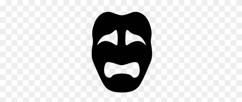 260x296 Download Sad Theater Mask Png Clipart Mask Theatre Clip Art Mask - Sad Clipart Black And White