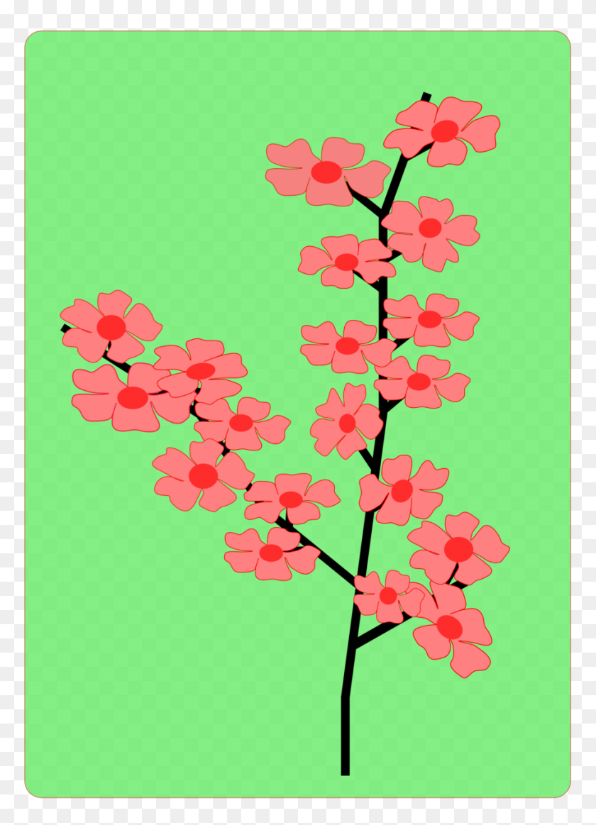 900x1273 Download Sakura Flower Vector Clipart Cherry Blossom Clip Art - Cherry Blossom Clipart