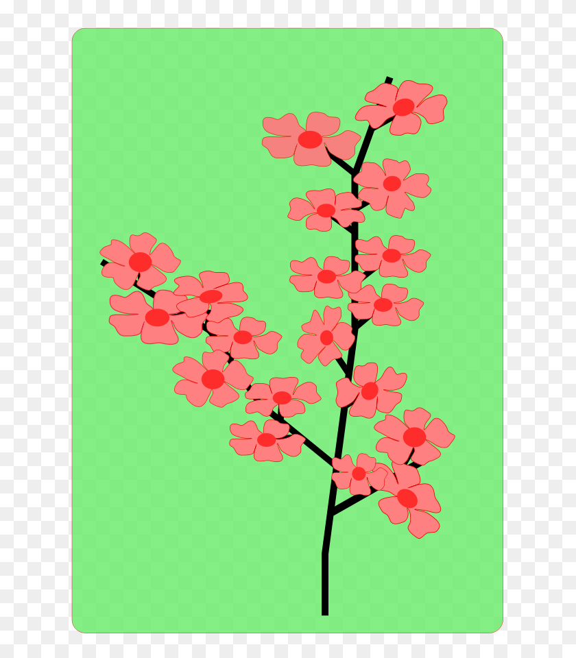 637x900 Download Sakura Flower Vector Clipart Cherry Blossom Clip Art - Cherry Tree Clipart