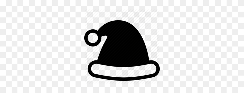 260x260 Download Santa Hat Vector Black Clipart Hat Santa Claus Clip Art - Santa Black And White Clipart