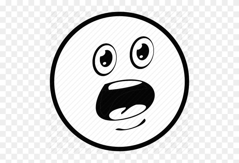 512x512 Download Scared Emoticon Black And White Clipart Smiley Emoticon - Scared Person Clipart