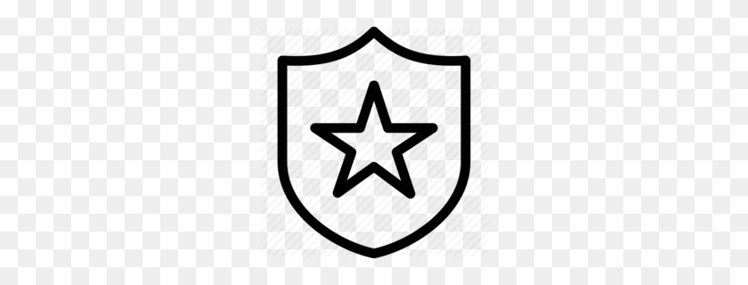 260x260 Download Shield With Star Icon Clipart Computer Icons Clip Art - Computer Black And White Clipart