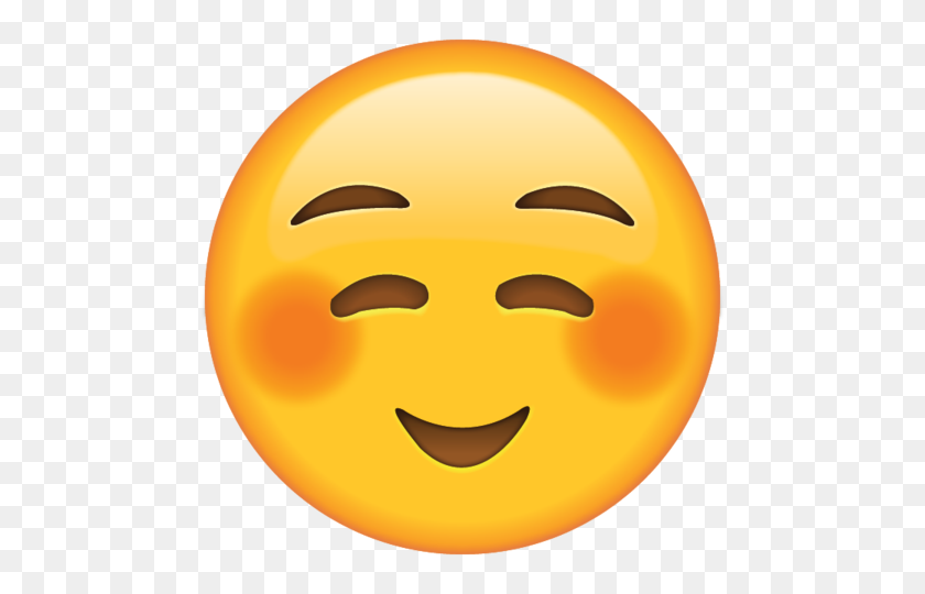 480x480 Descargar Tímidamente Sonriente Cara Emoji Emoji Island - Sonrisa Emoji Png