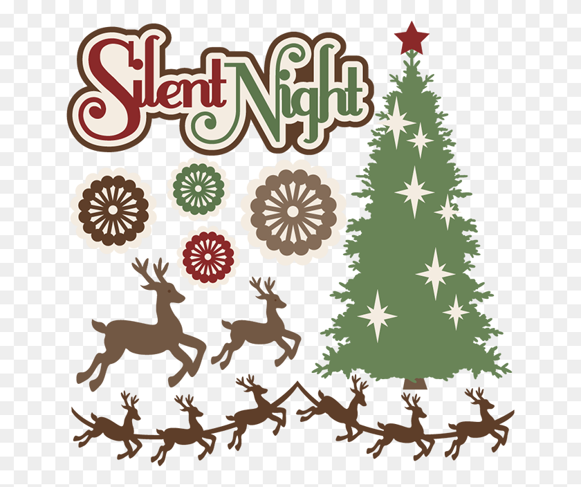 648x644 Download Silent Night Png Clipart Christmas Tree Christmas - Cute Reindeer Clipart