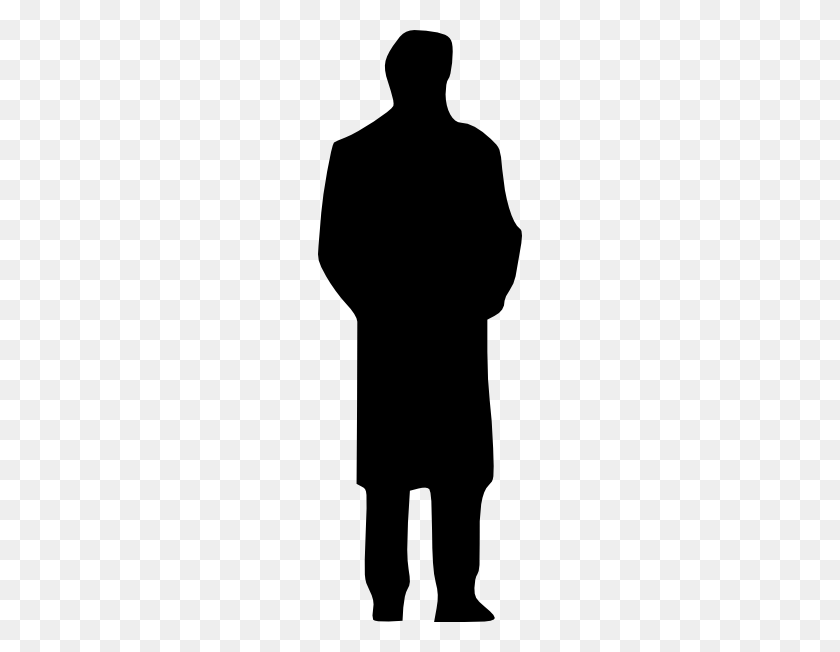 204x592 Download Silhouette Man In A Coat Clipart - Silhouette Man PNG