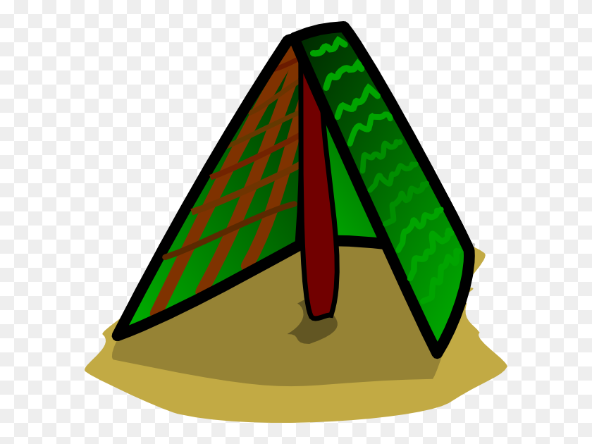 600x570 Скачать Простая Зеленая Палатка Клипарт - Палатка Png