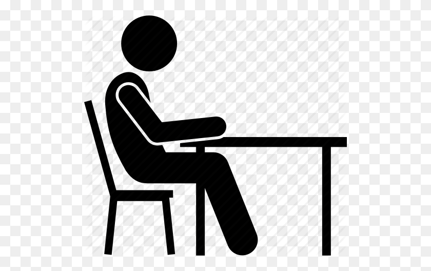 512x468 Download Sitting On Table Icon Png Clipart Chair Table Computer - Sitting In A Chair Clipart