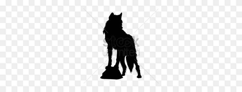 260x260 Download Sitting Wolf Silhouette Clipart Dog Silhouette - Wolf Silhouette PNG