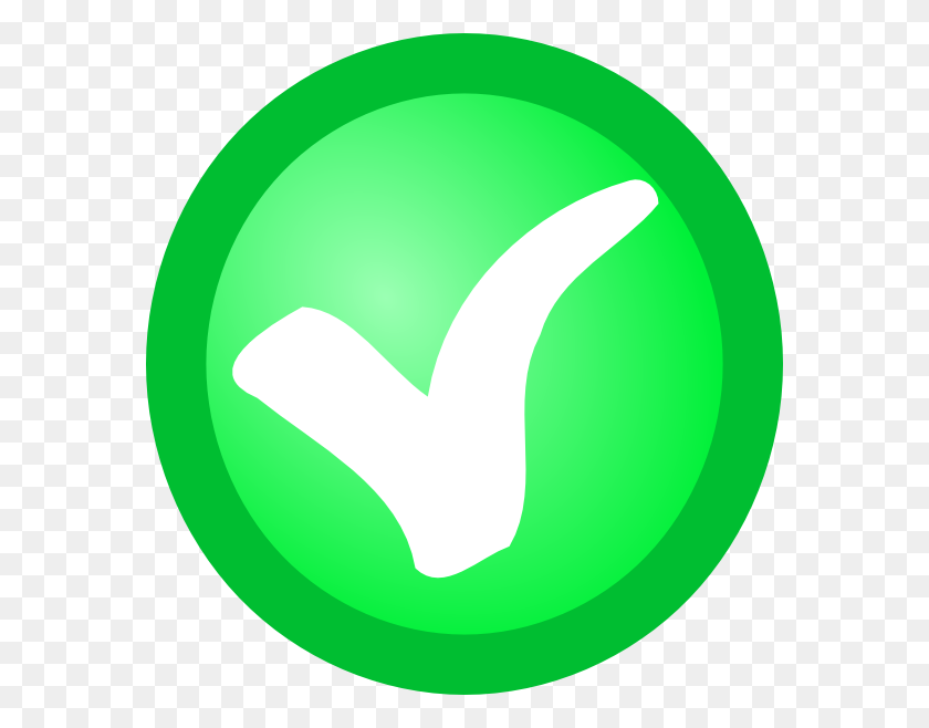 576x598 Descargar Pequeña Marca De Verificación Blanca En El Círculo Verde Clipart - Marca De Verificación Blanca Png