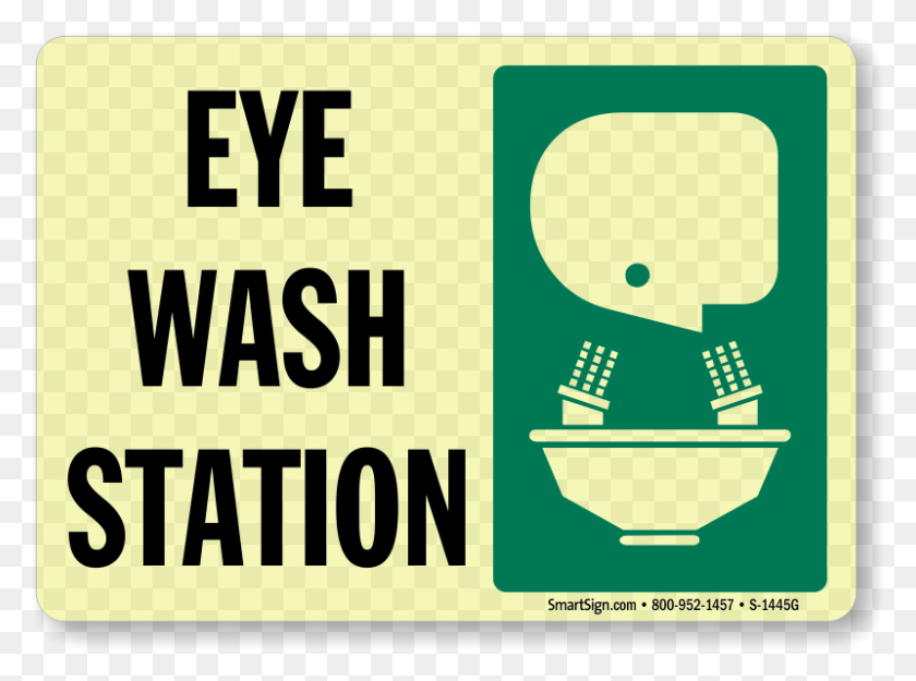 800x580 Download Smartsign Eye Wash Station With Graphic, Aluminum Sign - Wash Clipart