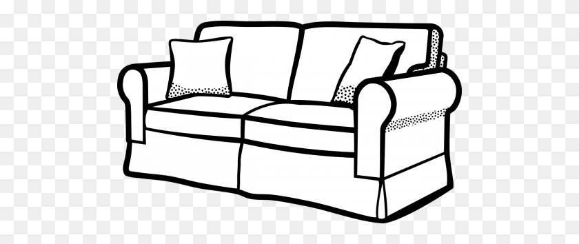 500x294 Download Sofa Black And White Clipart Couch Furniture Clip Art - Pillow Clipart