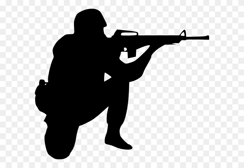 600x520 Download Soldier Aiming Clipart - Soldier Silhouette PNG