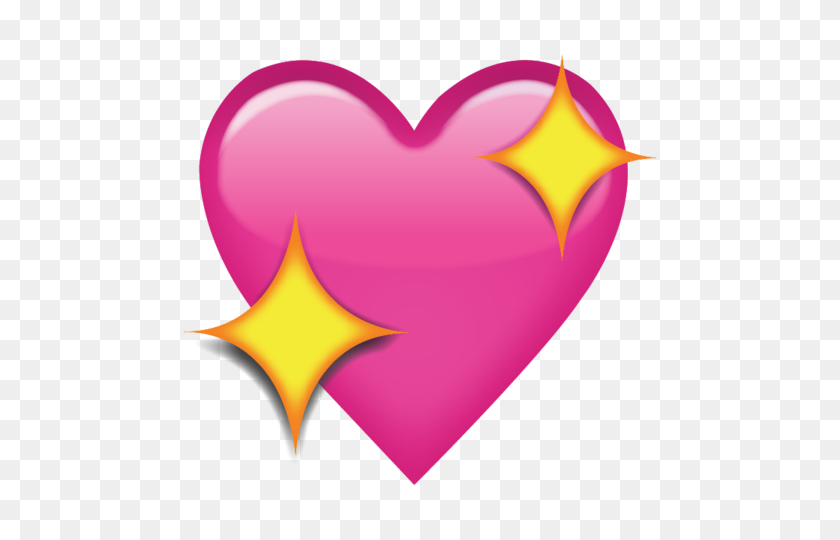 480x480 Download Sparkling Pink Heart Emoji Icon Smajlici V Roce - Peach Emoji PNG