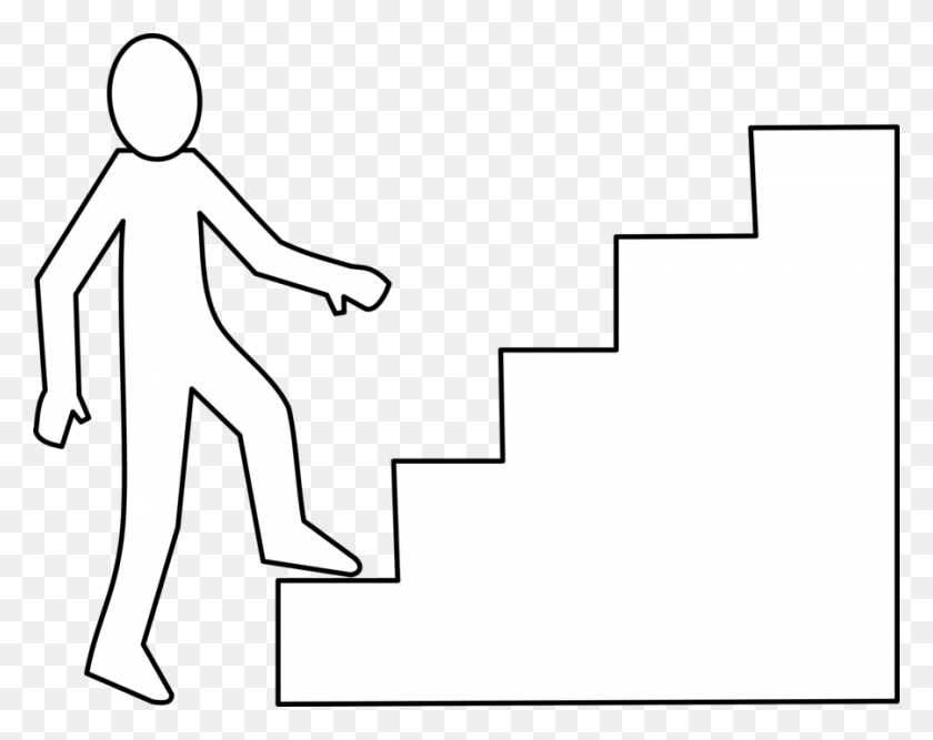 900x701 Download Stairs Outline Clipart Staircases Clip Art White, Black - Human Head Clipart