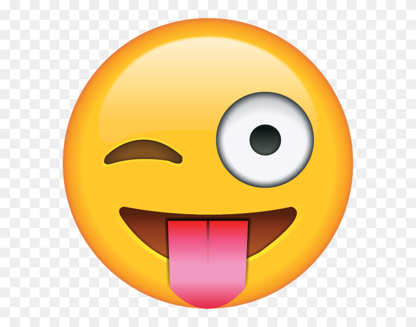 600x600 Descargar Lengua Fuera Emoji Con Guiño De Ojos Emoji Island - Guiño Emoji Png