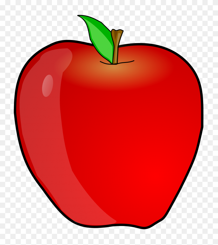 Красное мультяшнео яблоко