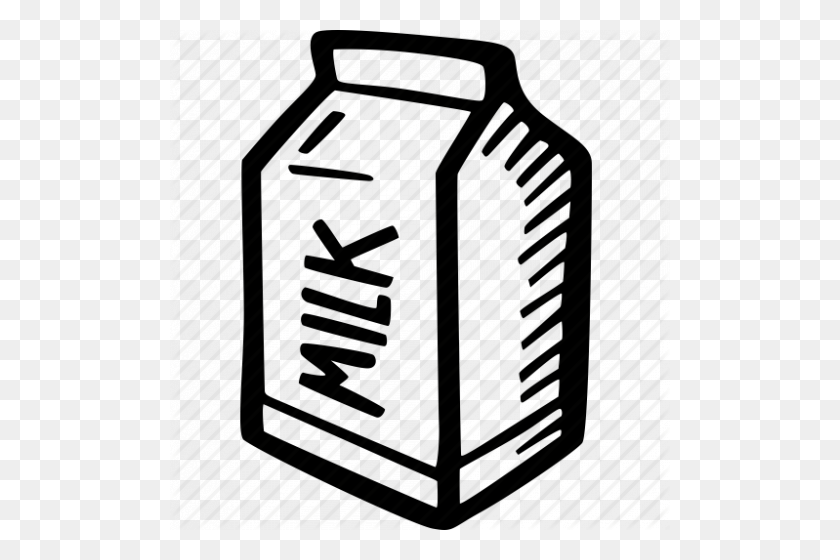 500x500 Скачать Прозрачный Фон Молоко Картонное Молоко Картинки Клипарт - Блины Клипарт Черный И Белый