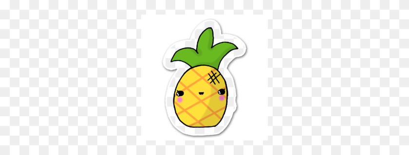 260x260 Download Transparent Cute Pineapple Clipart Pineapple Kawaii Clip Art - Pineapple PNG